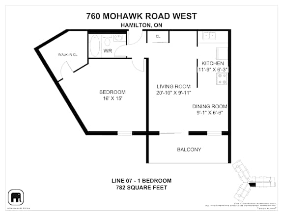 A floor plan for a home at 760 Mohawk Road West in Hamilton, ON.