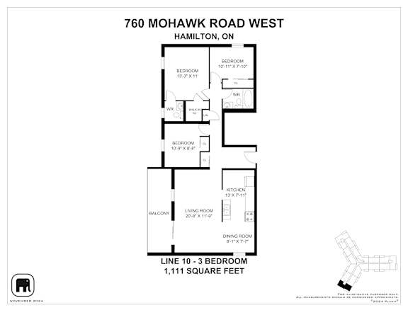 A floor plan for a home at 760 Mohawk Road West in Hamilton, ON is shown.