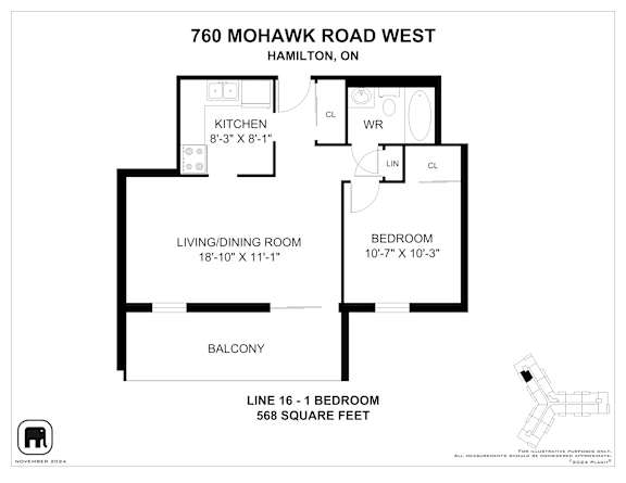 A floor plan for a home at 760 Mohawk Road West, Hamilton, ON.