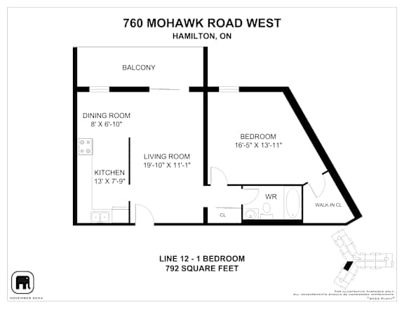 A floor plan for a home at 760 Mohawk Road West in Hamilton, ON is shown.