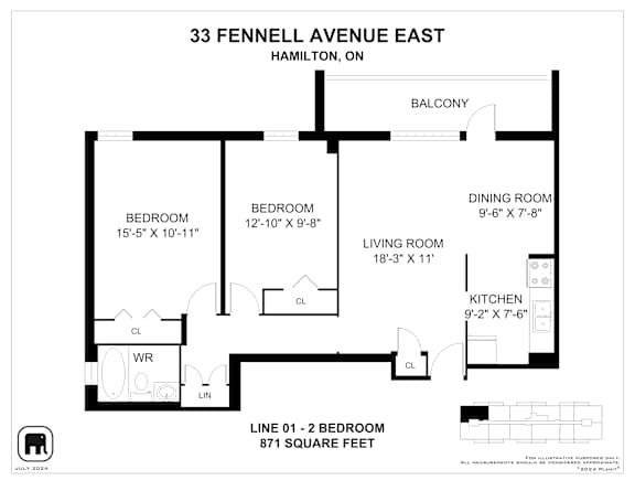 A floor plan for a Hamilton home at 33 Fennell Avenue East.