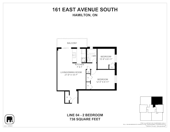 A floor plan for a home at 161 East Avenue South, Hamilton, ON is shown.
