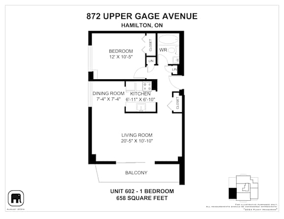 A floor plan for an apartment at 872 Upper Gage Avenue in Hamilton, ON.
