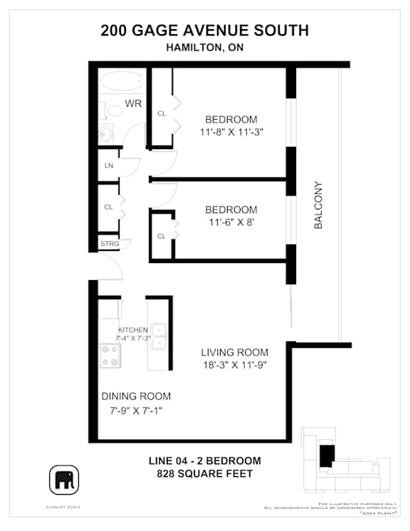 A floor plan for a home at 200 Gage Avenue South in Hamilton, Ontario.