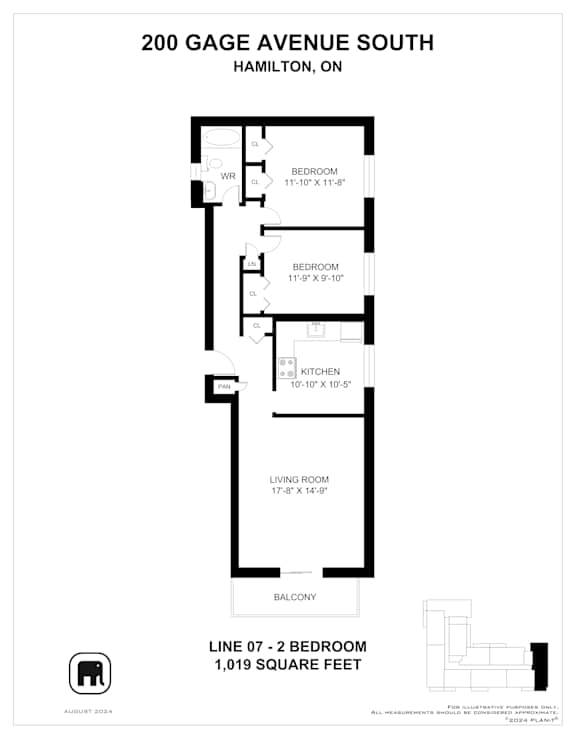 A floor plan for a home at 200 Gage Avenue South in Hamilton, Ontario.
