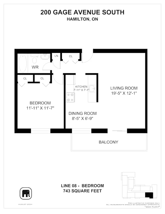 A floor plan for a home at 200 Gage Avenue South in Hamilton, Ontario.