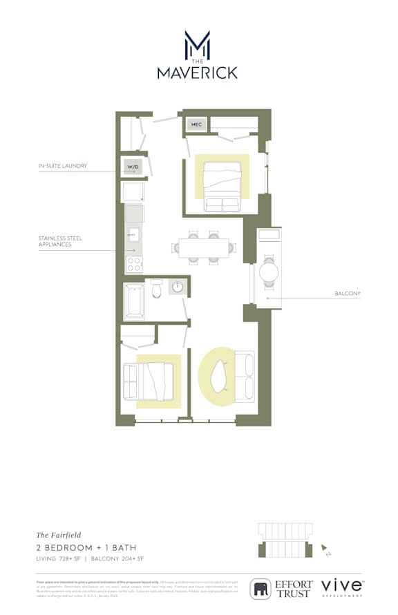 Floor Plan  THEFAIRFIELD Floor Plan at The Maverick Apartments, Kitchener, ON