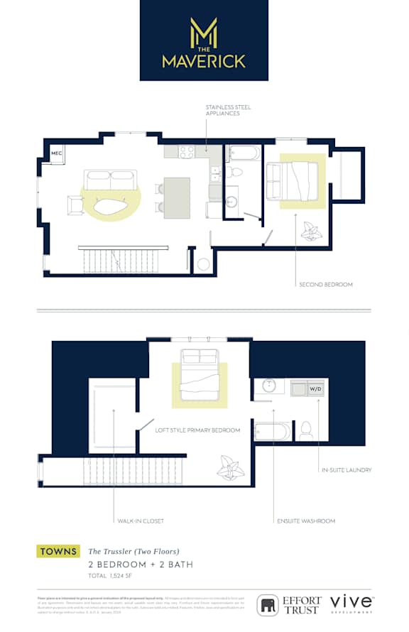 Floor Plan  THETRUSSLER Floor Plan at The Maverick Apartments, Kitchener, ON