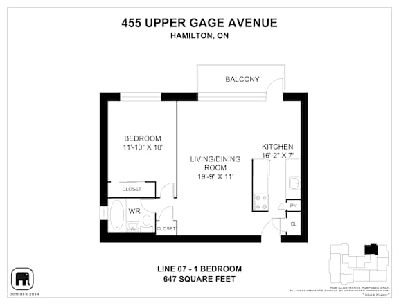 A floor plan for a home at 455 Upper Gage Avenue in Hamilton, Ontario.