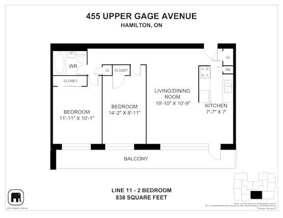 A floor plan for a home at 455 Upper Gage Avenue in Hamilton, Ontario.