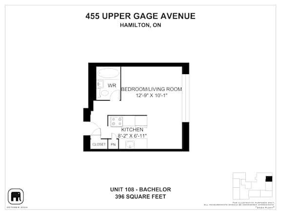 A floor plan for a unit at 455 Upper Gage Avenue in Hamilton, ON.