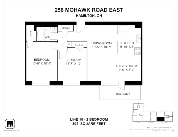 A floor plan for a home at 256 Mohawk Road East in Hamilton, ON.