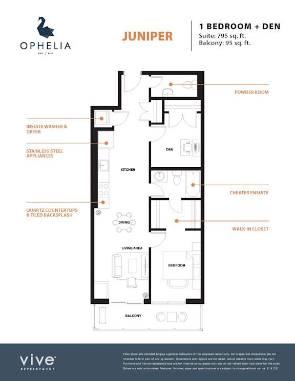 Juniper Floor Plan at Ophelia on Queen Apartments, Kitchener