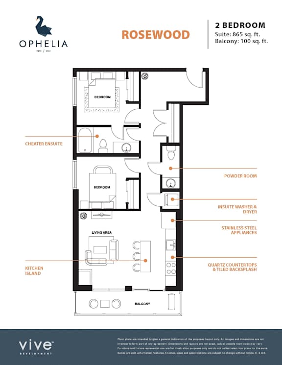 Rosewood Floor Plan at Ophelia on Queen Apartments, Kitchener