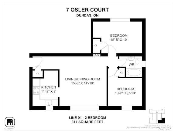 A floor plan for a 7 Osler Court Dundas, On property.