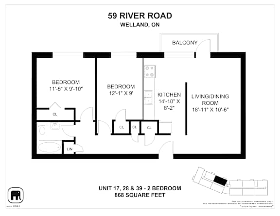 A black and white image of a floor plan for a unit with three bedrooms.