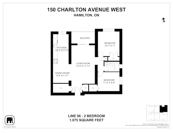 Floor plan for a home at 150 Charlton Avenue West in Hamilton, ON.