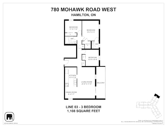 A floor plan for a property at 780 Mohawk Road West, Hamilton, ON is shown.