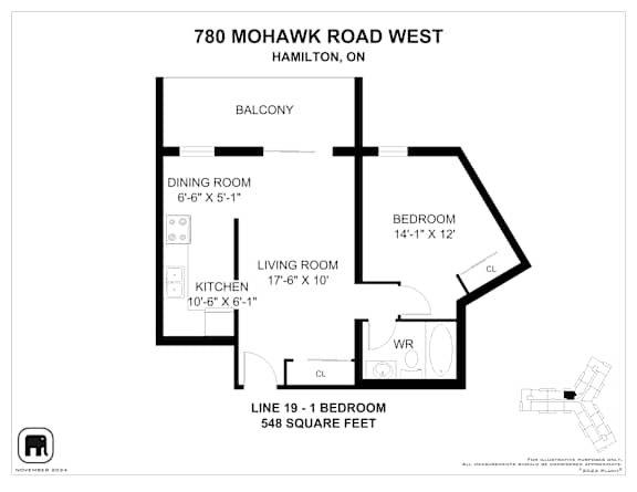 A floor plan for a home at 780 Mohawk Road West in Hamilton, ON.