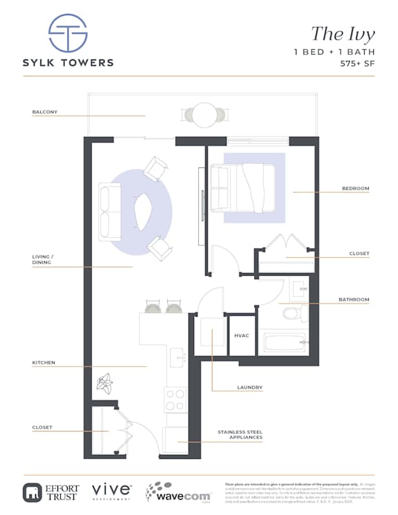 Ivy Floor Plan at Sylk Towers, Ontario