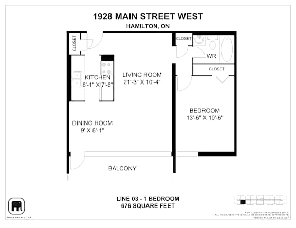 A floor plan for a home at 1928 Main Street West in Hampton, ON, showing the layout of the bedrooms and living areas.