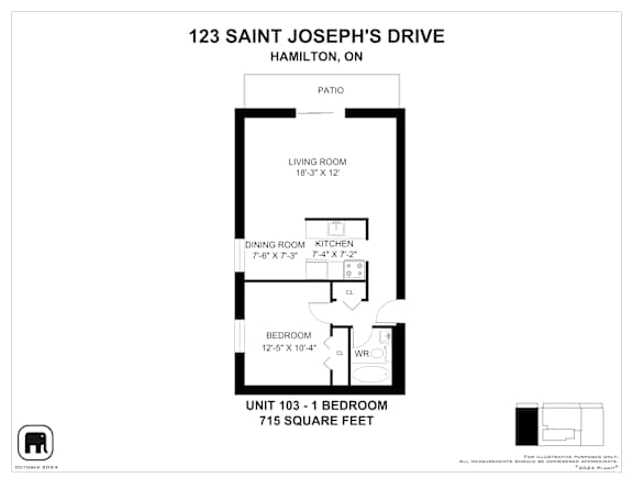 A floor plan for a 103 unit apartment building.