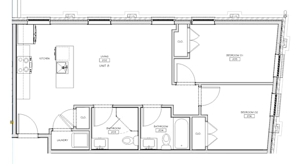 A floor plan of a house with labeled rooms and dimensions.