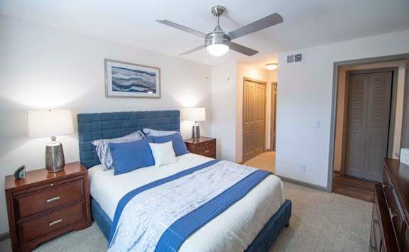 Bedroom With Ceiling Fan at Paces Ridge at Vinings, Atlanta, GA