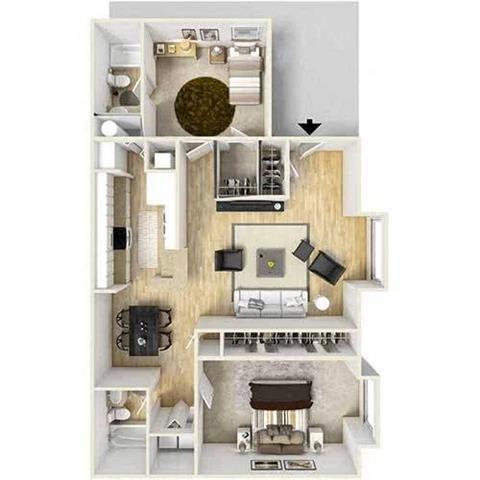 B3 Roommate Elite Floor Plan at Paces Ridge at Vinings, Atlanta