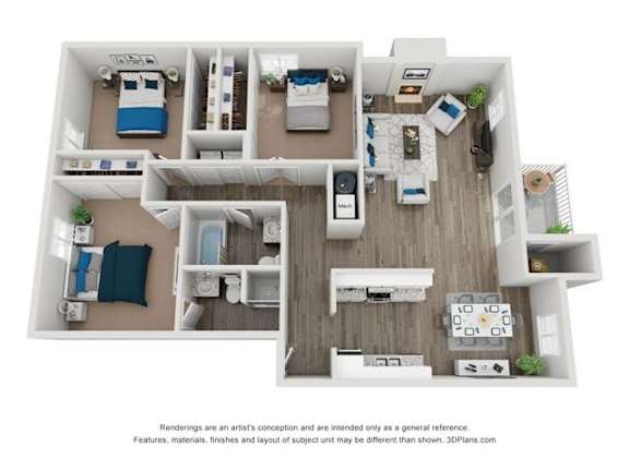 DAVIS Signature Floor Plan at Spalding Vue, Peachtree Corners, GA