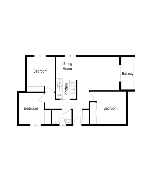 3 bed 1 bath at Oak Center Apartments, California, 94607