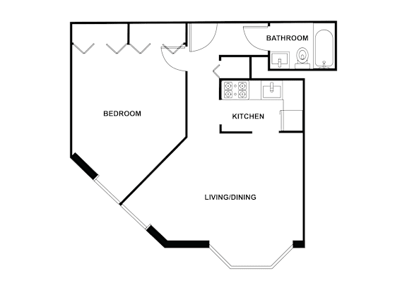 Floor Plan  1 Bed 1 Bath - Large at Fullerton Court Apartments, Chicago