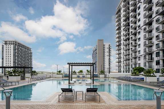 A pool area at Palma, Florida, 33166