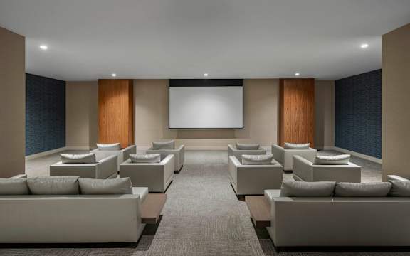 A modern home theater at Palma, Doral, Florida