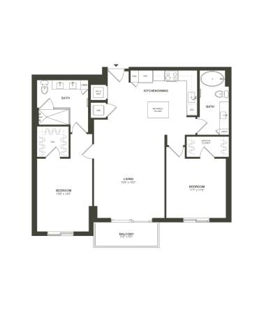 B2 Floor Plan at Palma, Florida, 33166