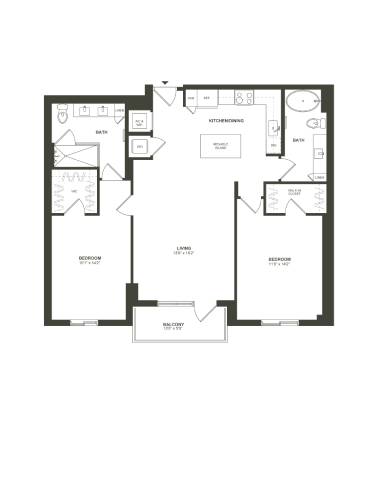 B2 Floor Plan at Palma, Doral, FL, 33166
