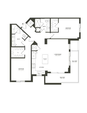 B3 Floor Plan at Palma, Doral