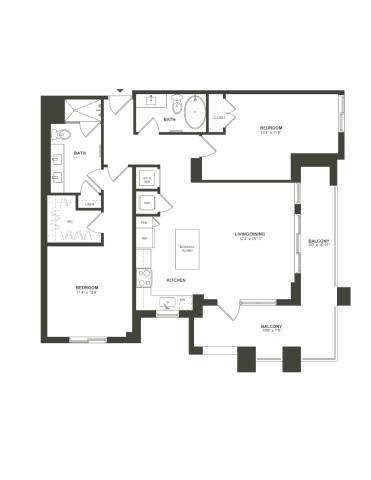 B4 Floor Plan at Palma, Doral