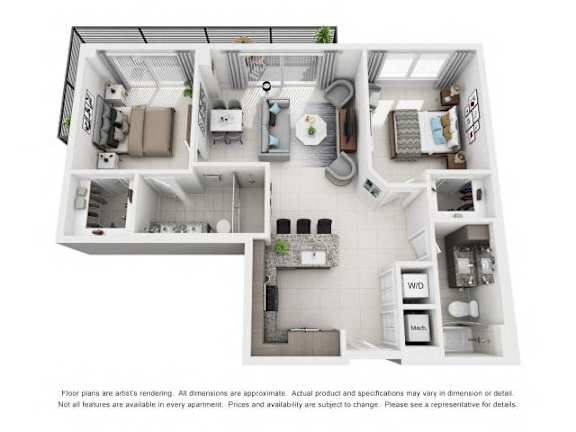 1B2APH Floor Plan at Palma, Florida