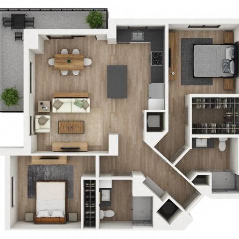 B34 Floor Plan at Palma, Doral, 33166