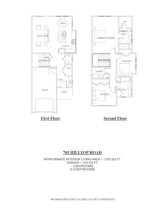 A floor plan for a 2 bedroom apartment on the second floor.