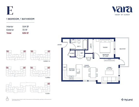 A floor plan for a property with a living area, kitchen, and multiple bedrooms.