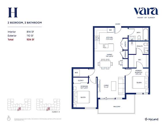 A floor plan for a Vara property shows a total of 924 square feet.