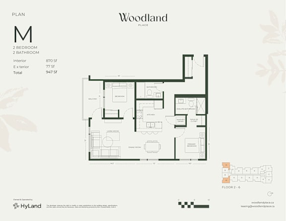 Floor Plan M at Woodland Place Apartments, British Columbia
