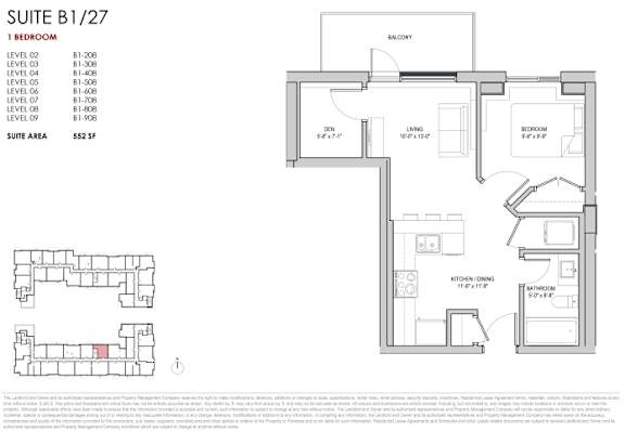 A floor plan for a suite with a bedroom, living room, and kitchen.