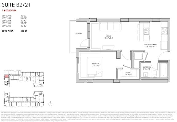 A floor plan for a suite with a bedroom, living room, kitchen, and bathroom.