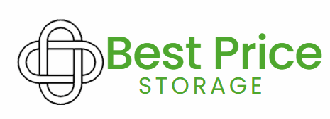 A logo for Best Price Storage featuring a green and white design.