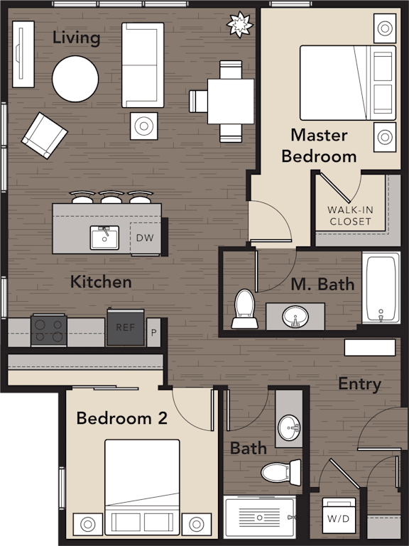 3 bed 2 bath B at Kirkland Crossing Apartments, Kirkland, WA