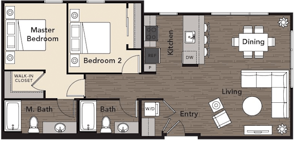 3 bed 2 bath F at Kirkland Crossing Apartments, Washington, 98033