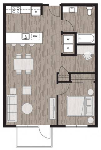 1A1 Floor Plan at Riverfront Everett, Everett, Washington